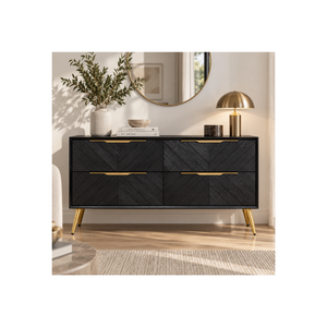 Cómoda de Madera Natural Colección GALAXY con 4 Cajones, Mueble de Almacenamiento para Dormitorio, Estilo Contemporáneo, Cajones Espaciosos - Product Image 1