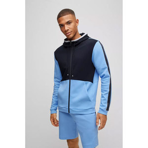 OEM ODM Men's Fashion Color Blocking <b>Zip</b>-<b>Up</b> Hoodie High Quality 100% Cotton Fleece Heavyweight Winter Warm Eco-Friendly Hoodie - Product Image 5