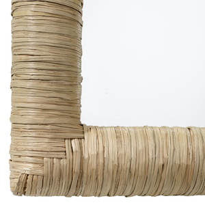 Miroir mural tissé en jonc de mer Design d'arc décoratif pour salle de bain ou chambre à coucher - Product Image 4