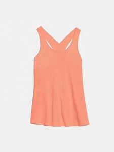 Women's O-Neck Sleeveless Solid Knitted Eco-Friendly Breathable Polyester/Cotton Tank <b>Top</b> Casual Summer Style Red - Product Image 4