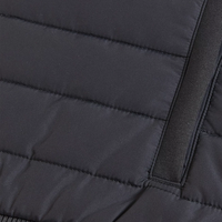 Blouson Bomber Noir Homme Col Montant Fermeture Éclair Coupe Droite Coupe-Vent Couleur Unie Lettres sur le Devant Rembourrage Polyester Hiver