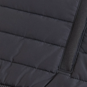 Men's Black <b>Quilted</b> Jacket Stand Collar Zipper Closure Regular Fit Windproof Solid Color Polyester <b>Wadding</b> Autumn Casual Style - Product Image 4