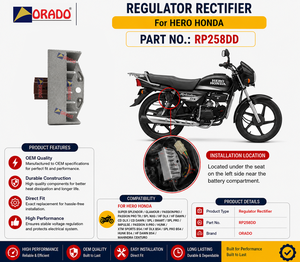 Régulateur Redresseur de Tension de Remplacement de Qualité Export Premium Hero Hnda Super Splendor Glamour Passion Pro - Product Image 6