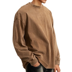 เสื้อสเวตเชิ้ตผ้าฝ้าย 100% ทรงโอ คอกลม ไซส์ใหญ่ สั่งทำได้ ลายเรียบ ซักย้อมสีแบบแอซิดวอช ระบายอากาศได้ดี แห้งเร็ว เนื้อผ้านุ่ม ใส่สบาย สำหรับฤดูร้อน ไม่หดตัว - Product Image 1