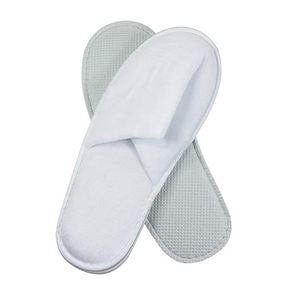 Chaussons en coton doux pour hôtels, usage unique, blancs, confortables, à enfiler, de qualité supérieure, pour chambres d'hôtes - Product Image 3