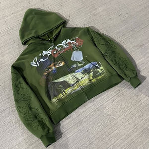 Sudadera con Capucha para Hombre, Color Verde Oliva, 100% Algodón, Felpa, Corte Regular, Color Sólido, Transpirable, Secado Rápido, Ecológica, Informal de Invierno - Product Image 2