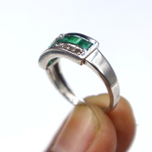 925 Sterling <b>Silver</b> <b>Emerald</b> with Diamond Cut Gemstone <b>Ring</b> Wholesale Natural <b>Emerald</b> Stone <b>Silver</b> <b>Ring</b> Jewelry Gift Engagement - Product Image 6