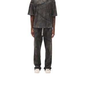 Pantalon de jogging en molleton de coton pour homme, coupe droite, imprimé tie-dye, effet marbré, vente en gros - Product Image 4