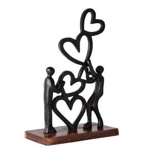 Modern Aluminum Home for Sculpture <b>Figure</b> Handmade Eco-Friendly Tabletop Decor Jaffs Exports for Living Room Valentine's Day - Product Image 3