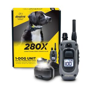 ปลอกคอสุนัข Dogtra 280X รุ่นใหม่ พร้อมรีโมท สำหรับสุนัขน้ำหนักมากกว่า 10 ปอนด์ ระยะควบคุม 1/2 ไมล์ ไฟ LED ควบคุมได้ 100 ระดับ สำหรับสุนัขที่ขี้เกียจ - Product Image 1