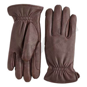 Guantes de Cuero Marrón para Mujer, de Piel de Oveja, de Marca, para Invierno, Diseño de Fabricante, para Motocicleta, Moda y Vestir - Product Image 4