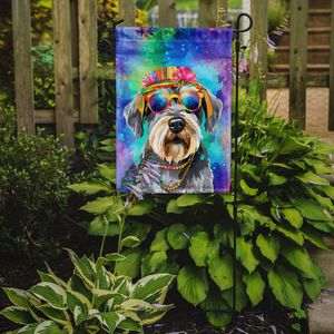 Schnauzer Hippie Dawg Multicolore Jardin Drapeau Boîte Aux Lettres Décoratif Cour Bannière pour Patio Oeuvre Fleur Lits Taille - Product Image 2