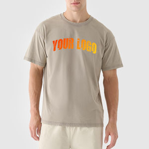 T-shirt pour homme en coton 100% tricoté, col rond, manches courtes, coupe ample, imprimé, style hip-hop, décontracté, séchage rapide, été - Product Image 4