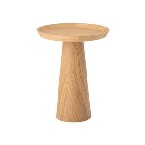 Table basse ronde en bois moderne, design scandinave, meubles de salon faits à la main, plateau et structure en bois massif, style minimaliste - Product Image 1