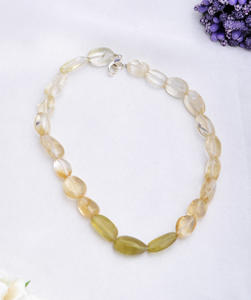 Collar de Citrino Natural Liso de 10 Pulgadas | Cuentas de Citrino Natural Pulido para Joyería Fina y Piedras Preciosas - Product Image 5