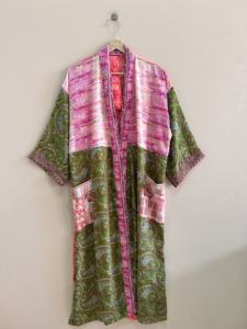 ชุดคลุมกิโมโนผ้าไหมปะติดปะต่อแบบยาว สวมใส่สบายๆ คล้ายเสื้อคลุมแจ็คเก็ต - Product Image 6