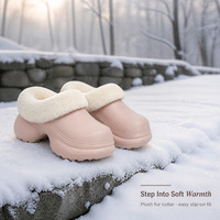 Sabots plateforme en peau de mouton pour femmes, garnis de fourrure, chaussures épaisses, chaudes et douillettes pour l'hiver, à enfiler, personnalisables avec logo OEM