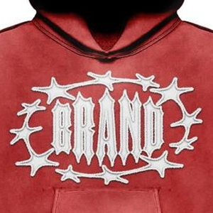 Sweat-shirts à capuche vintage délavés pour hommes avec motif graphique et détail personnalisé en strass, style streetwear, effet délavé à l'acide - Product Image 6