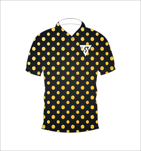 Polo pour homme noir et jaune à pois, personnalisable par sublimation, manches courtes, décontracté, respirant, léger, pour le golf - Product Image 4
