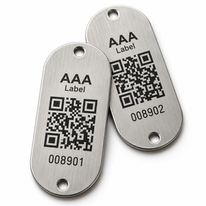 Etiquetas de Identificación de Activos Metálicas Personalizadas con Código QR, Etiquetas de Acero Inoxidable para Identificación de Equipos Duraderos OEM - Product Image 2
