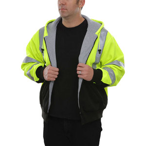 Sudadera con Capucha de Invierno para Hombre, Alta Visibilidad, Bordada, de Algodón y Forro Polar, con Cierre, Cinta Reflectante 3M, Ropa de Trabajo - Product Image 5