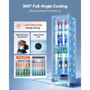 Refrigerador Comercial con Puerta de Vidrio, Enfriador de Bebidas de 6.9 Pies Cúbicos, Refrigerador Vertical - Product Image 3