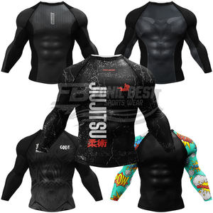 Camiseta de compresión de manga larga para MMA con logo frontal, transpirable, ecológica, de secado rápido, con estampado personalizado por transferencia térmica, al por mayor - Product Image 2