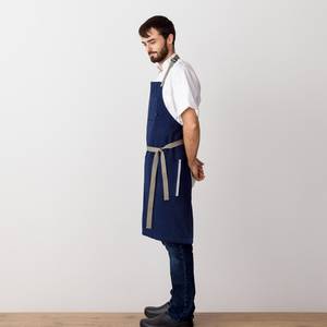 Tablier en toile robuste avec poches, logo personnalisé, sangle de cou en cuir réglable, attaches dorsales, uniforme professionnel pour barman - Product Image 2