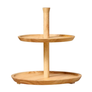 Stylish 2 Tier Wooden Cake Stand Round Dessert Display Serving Tray Kitchen Home Decor Cupcake Pastry Fruit Holder In Low Price - Product Image 2