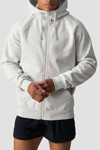 Sweat-shirts à capuche zippés unisexes en coton gris, personnalisables avec logo brodé ou imprimé – Nos meilleures ventes pour hommes - Product Image 3