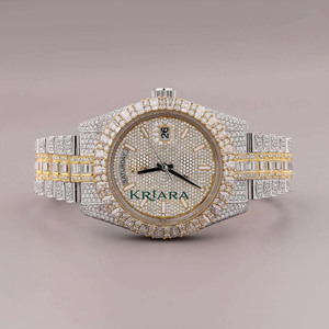 Hot Sale <b>Mens</b> Fashion Moissanite Diamond Stainless Steel Wristwatch - Product Image 5