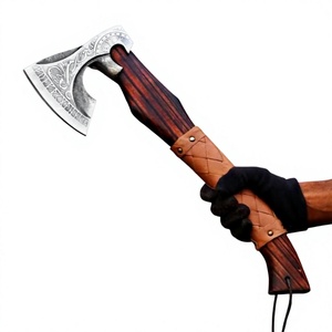 Hacha Vikinga Personalizada con Logotipo, Hecha a Mano por BA Enterprises, para Campismo al Aire Libre, Hacha Táctica de Acero Inoxidable con Mango de Madera y Hoja Larga - Product Image 1