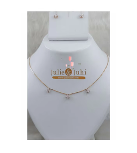 Conjunto de Cadena y Collar de Oro Rosa de 18K con Circonitas para Mujer, Colección Premium, Diseñado para Realzar la Belleza, Textura Suave, Encanto, Regalo - Product Image 3