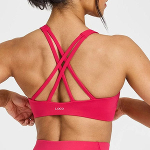 Soutien-gorge de sport compressif confortable pour femme avec logo personnalisé, doux, extensible, sans couture, pour yoga et fitness - Product Image 3