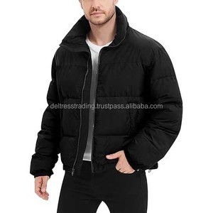Chaqueta acolchada de invierno para hombre de alta calidad con procesamiento en relieve, abrigo aislante cálido resistente al agua de nailon y lino, precio al por mayor - Product Image 3