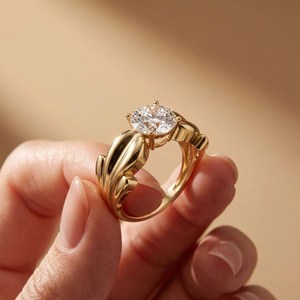 <b>Unique</b> Band 1CT Round Cut Moissanite Split Shank Ring 925 Sterling Silver Fine Promise <b>Gift</b> <b>for</b> Anniversary Party <b>Her</b> - Product Image 5