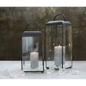 Porte-bougie rustique en fer fait main, centre de table style ferme pour réception de mariage, restaurant et maison, design contemporain fait main - Product Image 2