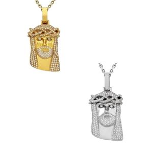 Pendentif tête de jésus, en diamant de 14K, jaune, blanc, or, 2.25 carats à 5.50 CT, livraison gratuite - Product Image 1