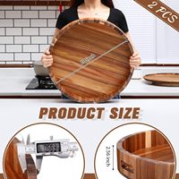 Plateau élégant en bois d'acacia poli, écologique, de luxe, avec poignée, motif boisé, compatible lave-vaisselle, pour hôtels, restaurants, traiteurs et services alimentaires