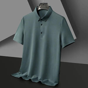 Polo T-shirt en maille unie à manches courtes, personnalisable avec logo brodé, style streetwear pour hommes, haute qualité, vente en gros - Product Image 5
