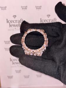High End Moissanite <b>Watch</b> <b>Case</b> Diamond Full Pave Cross Pattern Iced Out Housing - Product Image 1