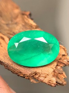 Pierre précieuse ovale à facettes en émeraude verte naturelle, pierre en vrac pour la fabrication de bijoux, bague, pendentif, collier - Product Image 3