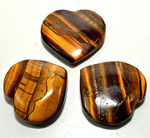 Superventas hecho a mano pulido amarillo Ojo de Tigre corazón hinchado alto grado sombra tallado portátil amor curación cristal piedra preciosa - Product Image 3