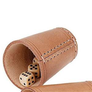 Vasos para Dados Clásicos Hechos a Mano con Cuero 100% Genuino y Logotipo Personalizado en Relieve, Nuevo Diseño de Fábrica para Juegos de Azar - Product Image 6