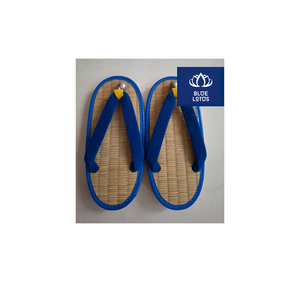 Sandales d'intérieur plates en lin bleu de haute qualité, douces et légères, avec doublure en peluche, pour la maison et l'hôtel - Product Image 2