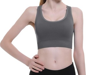 Sujetadores deportivos tipo racerback para mujer, dobles, sencillos, transpirables, de soporte medio, ecológicos, de secado rápido, con almohadillas extraíbles, para entrenamiento. - Product Image 3