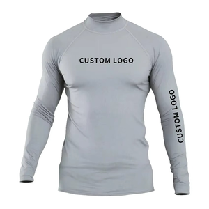 Camiseta de Compresión Personalizada de Alta Calidad para Hombre, Manga Larga, Secado Rápido, Cuello Alto, Diseño de Logotipo Personalizado, para Entrenamiento en el Gimnasio - Product Image 3