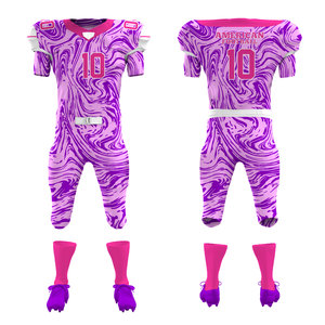 ชุดยูนิฟอร์มอเมริกันฟุตบอลแบบสั่งทำพิเศษ พิมพ์ลายตามต้องการ ชุดกีฬาอเมริกันฟุตบอลสำหรับทีม ระบายอากาศได้ดี เสื้อและกางเกงอเมริกันฟุตบอล - Product Image 1