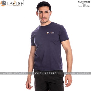Vente en gros T-shirt uni tricoté en coton 100% coupe ajustée respirant écologique pour homme par Somish Apparel - Product Image 6