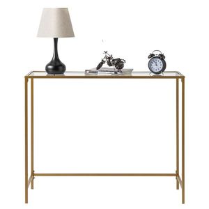 39.4\" Modern Console Sofa Table with Tempered Glass Top and Metal Frame for Entryway or Living Room Model 51028186 - Product Image 4